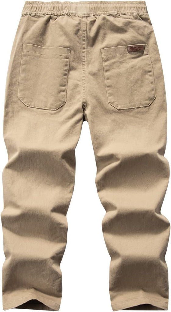 Boys' Solid Color Drawstring Elastic Waist Chino Pants