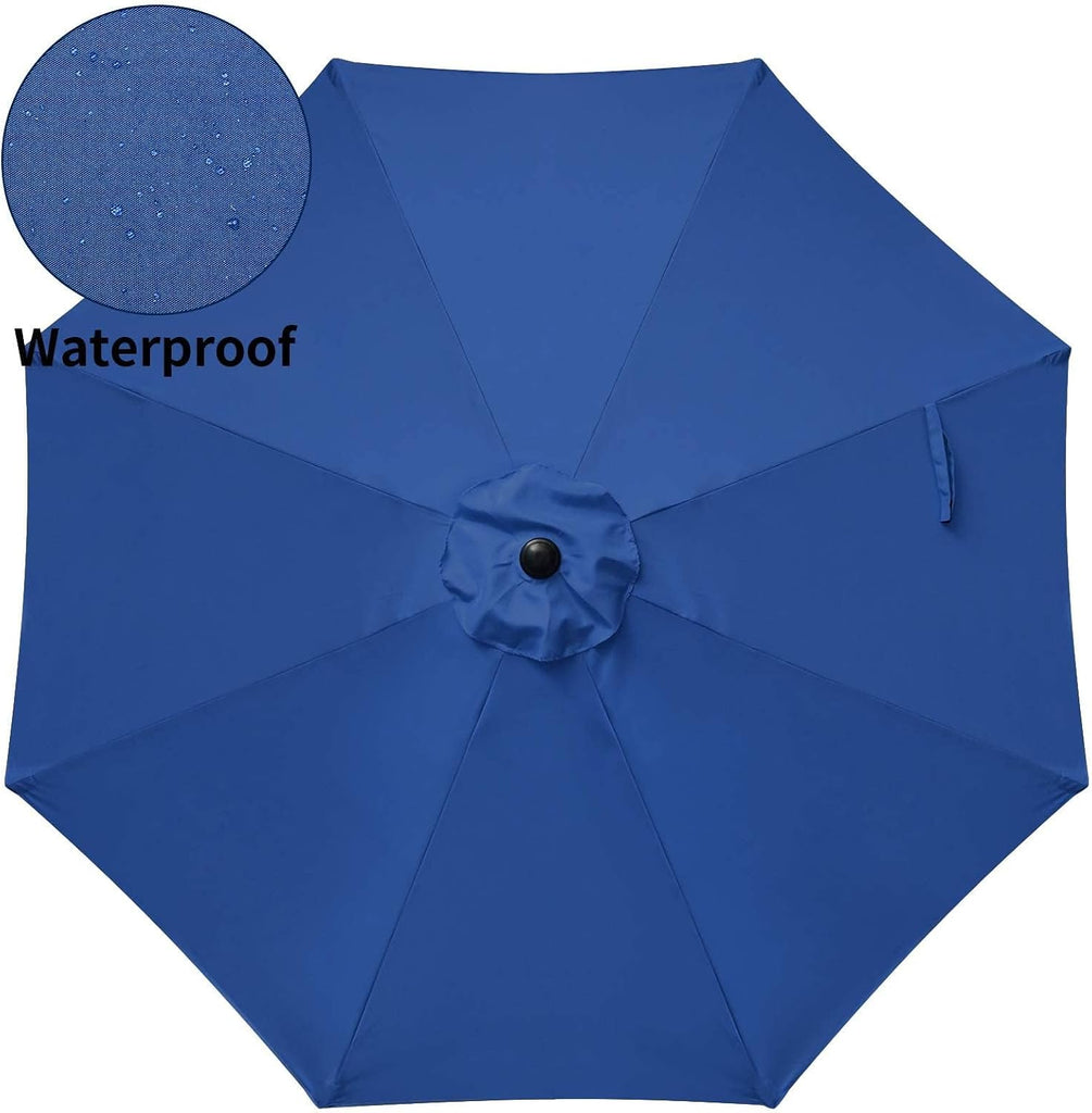 9' Patio Umbrella Outdoor Table Market Yard Umbrella with Push Button Tilt/Crank - Blue