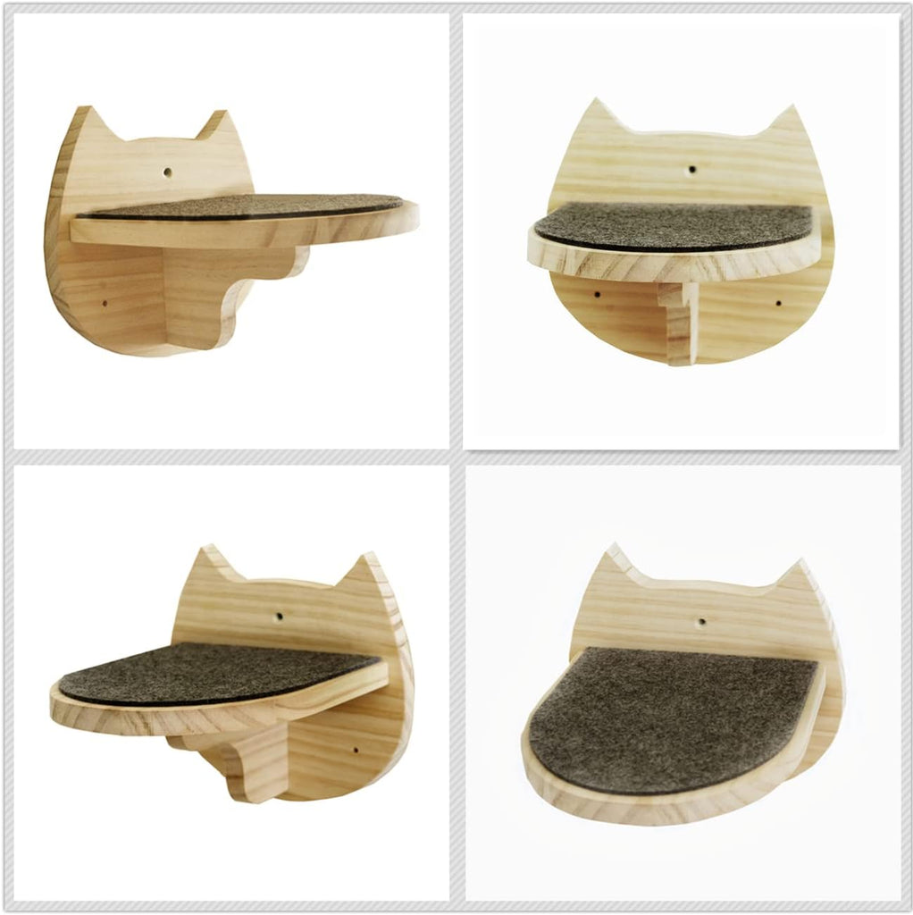 5-Pack Natural Wood Wall Mounted Cat Steps
