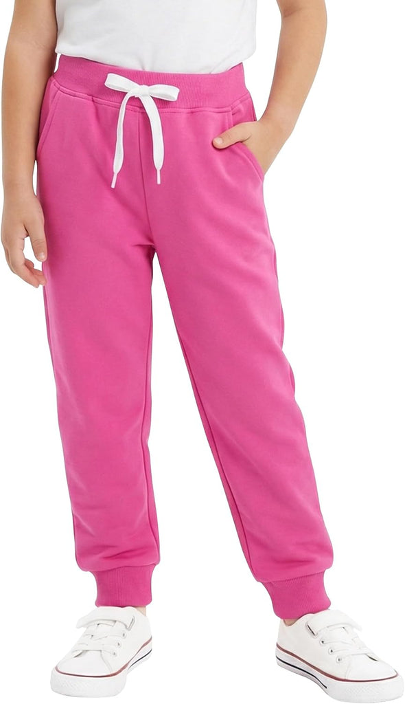 Girls Sweatpants 3 Pack Cotton Blend Pockets Drawstring