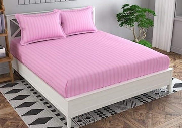 400 Thread Count Pima Cotton Sheet Set with Inch Deep Pockets, Twin-Baby Pink Striped