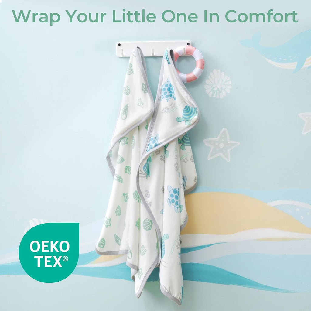 Baby Towels, Soft Absorbent Bath Towel for Newborn&Toddler,Turtle