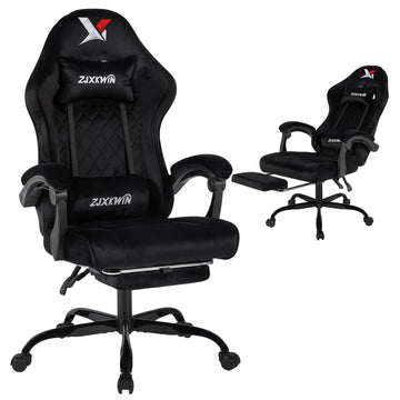 Fabric Gaming Chair for Adults, 400lbs Ergonomic Office Chair with Footrest