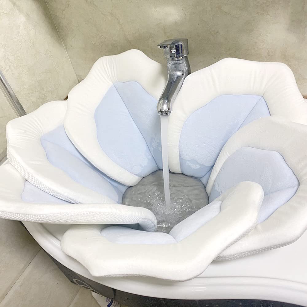 Bath Pad for Infant Bathtub Sink Flower Mat Tub Little Lotus - Petal Soft Supports Lounger Newborn Bathing Insert
