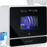 WiFi Countertop Portable Dishwasher, Smart 9 Programs, 167℉ High-Temp, 360° 3Spray, 24H Timing, Hot 