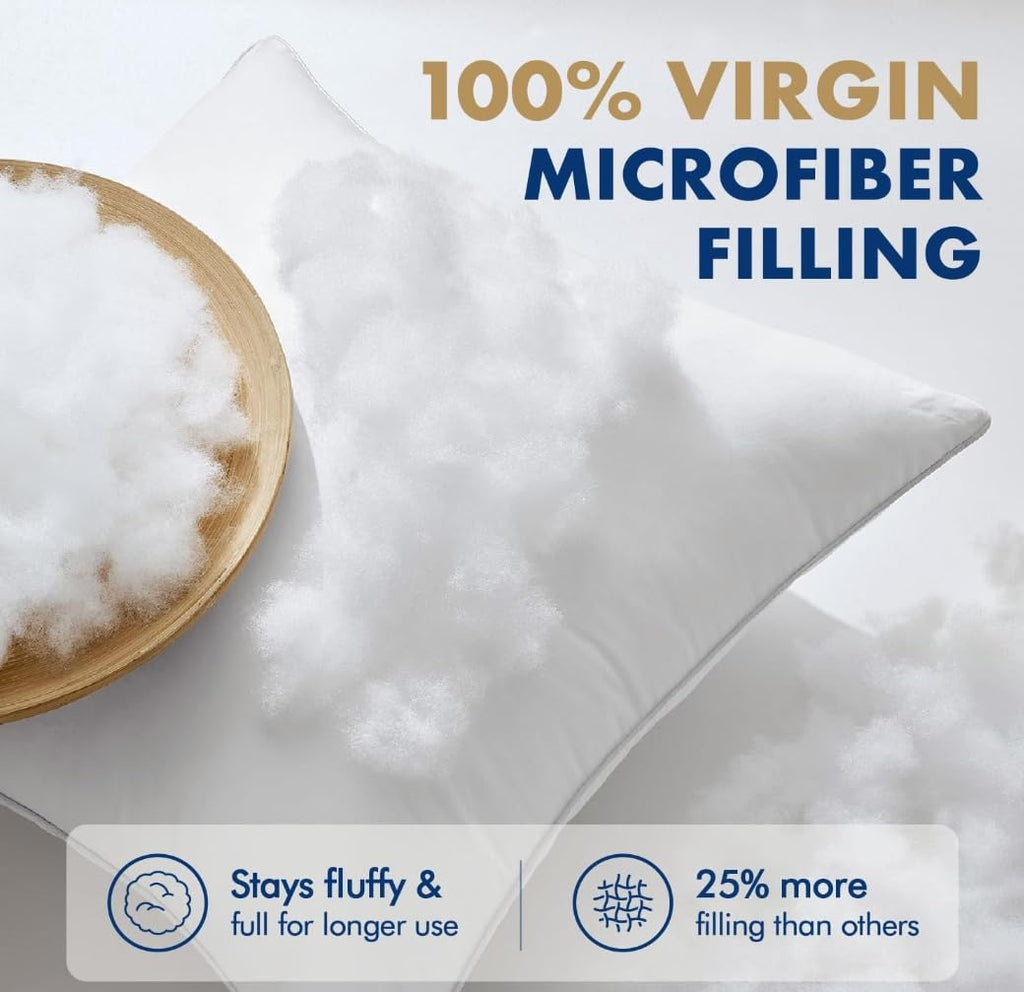 24x24 Inch Euro Pillow Inserts Pack of 1 Textured Woven Fabric Cover