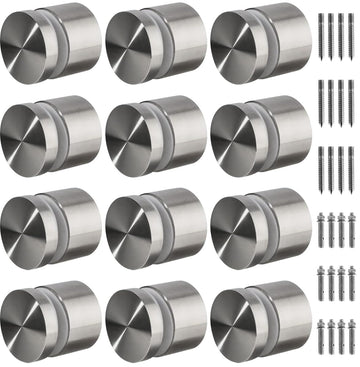 12 Pack Marine-Grade SS316 Solid Heavy Duty Glass Railing Standoff