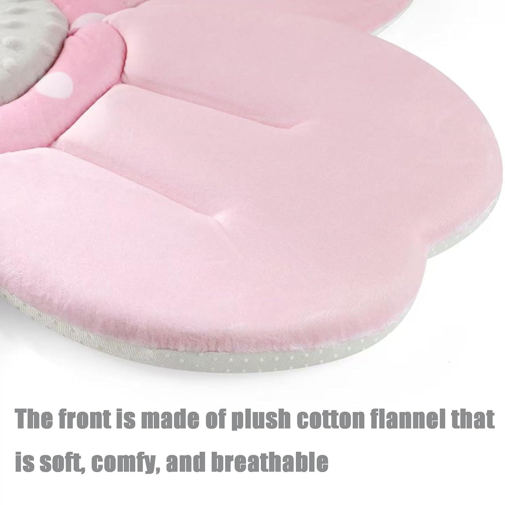 Baby Bath Flower for Sink - Romantic Cherry Blossom Plush Mat - Soft Newborn Insert & Infant Bathtub Cushion