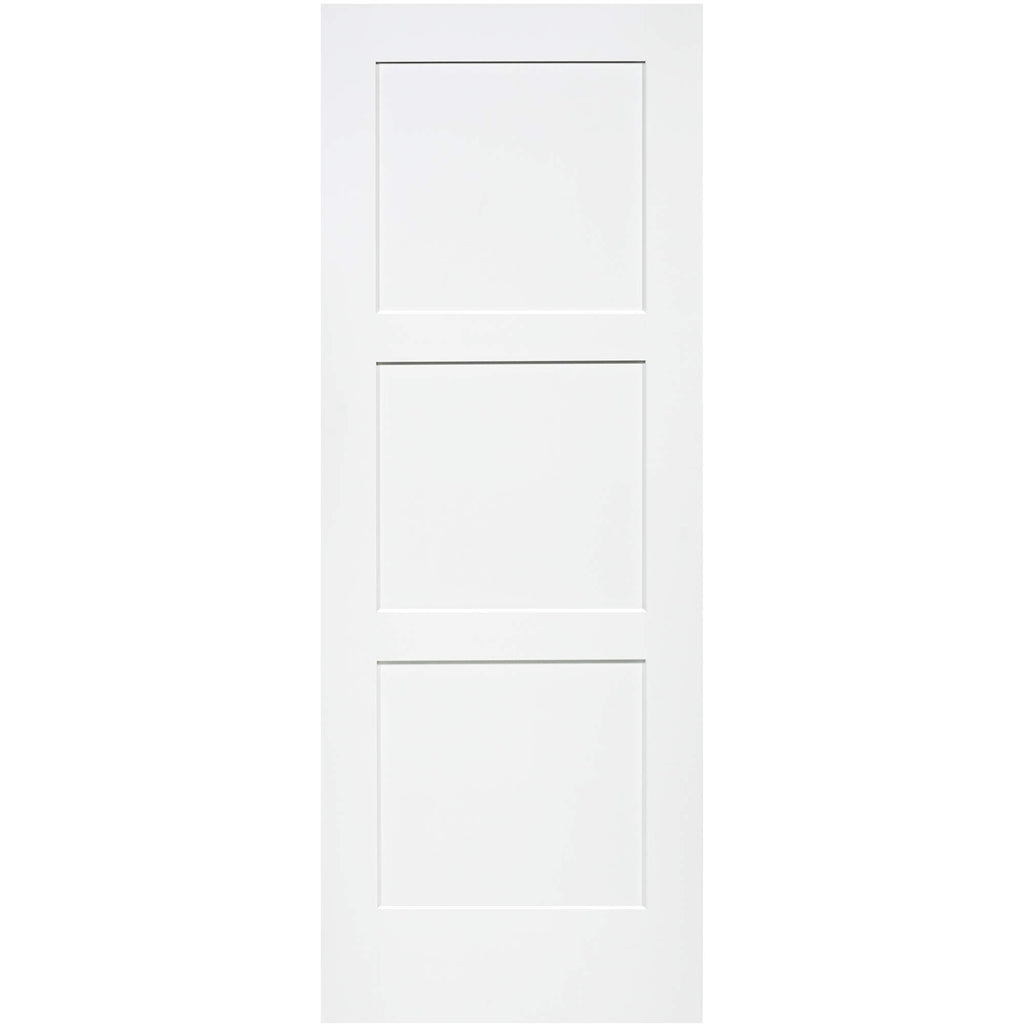 3-Panel Door, Interior Slab Shaker White (30x80)