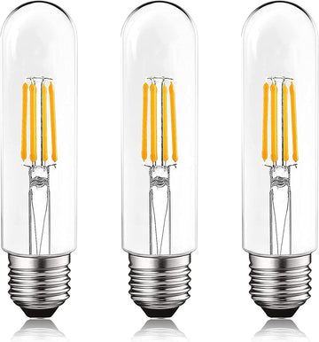 T10 LED Bulb, 5W=60W Equivalent, 3000K Soft White, Vintage Edison Filament Bulb, 500 Lumens, Tubular Light Bulb, Damp