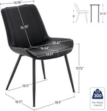 Brage Living Dining Chairs Set of 2, PU Leather Modern Armless Kitchen Dining Room Chairs
