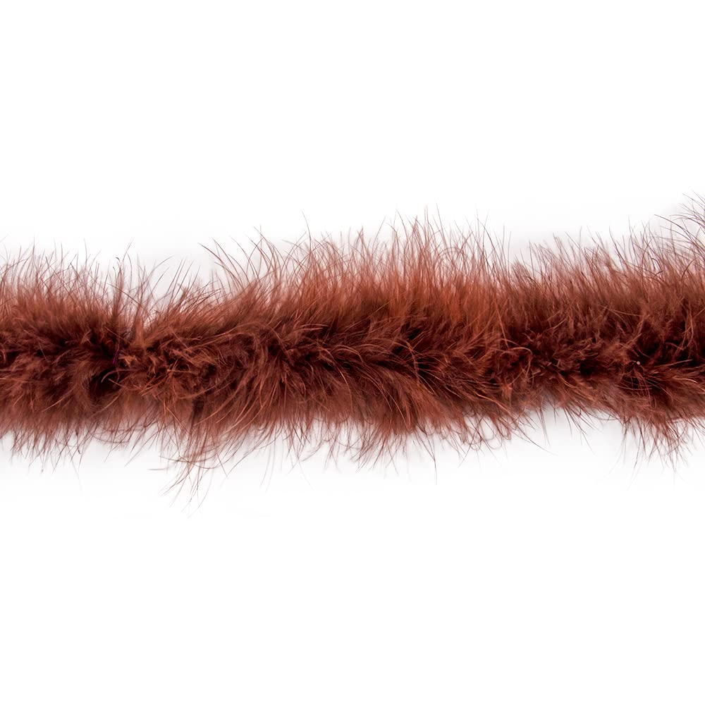 20g Coffee Fluffy Marabou Feather Boa for DIY Craft Sewing Trim Home Wedding Party Christmas Decoration - 2 Yards