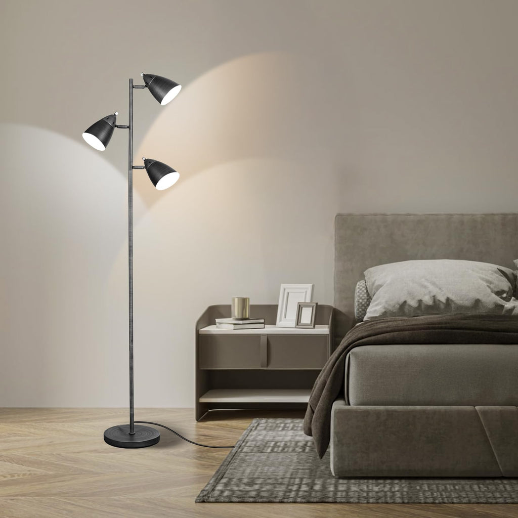 Tree Floor Lamp Industrial 3-Light Floor Lamp Remote