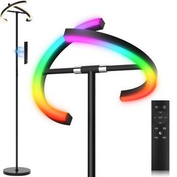 Floor Lamp, Color Changing Standing Lamp, Modern Stepless Dimmable LED Floor Light Tall Lamp with Remote Control, 20W