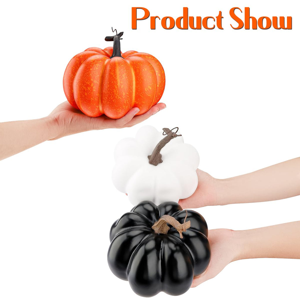 5.9 Inch Orange Artificial Foam Pumpkin Fall Decor for Thanksgiving