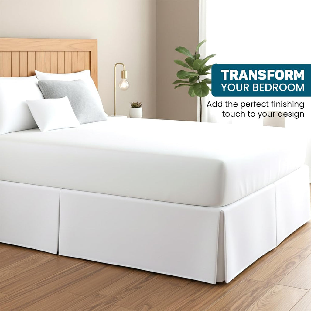 Bed Skirt - Pima Cotton, 14" Drop, Soft Breathable Fabric, Dust Ruffle Split Cornor Bed-Skirts (Silver Grey