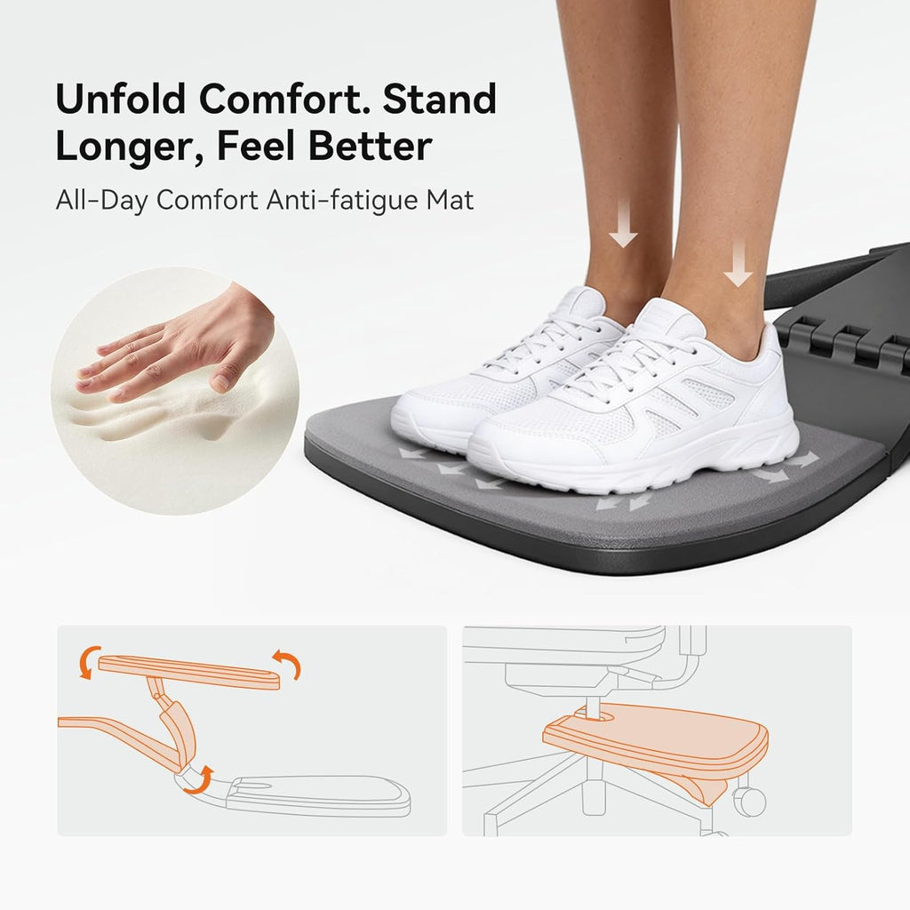 Standing Desk Chair, Standing Mate Chair for Sit-Stand, Ergonomic Leaning Perch Chair with Anti-Fatigue Mat, Standing