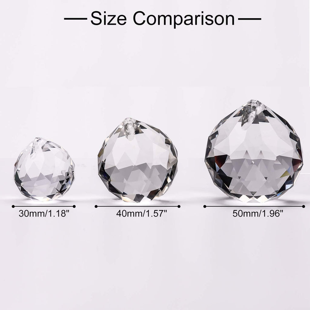 20pcs 30mm and 10 pcs 40mm Clear Crystal Prism Balls Sunshine Catcher Rainbow Pendants Maker