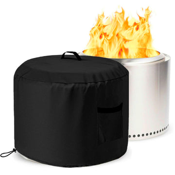 Outdoor Round Fire Pit Cover for 23-29 Inch Stove Bonfire Fire Pit