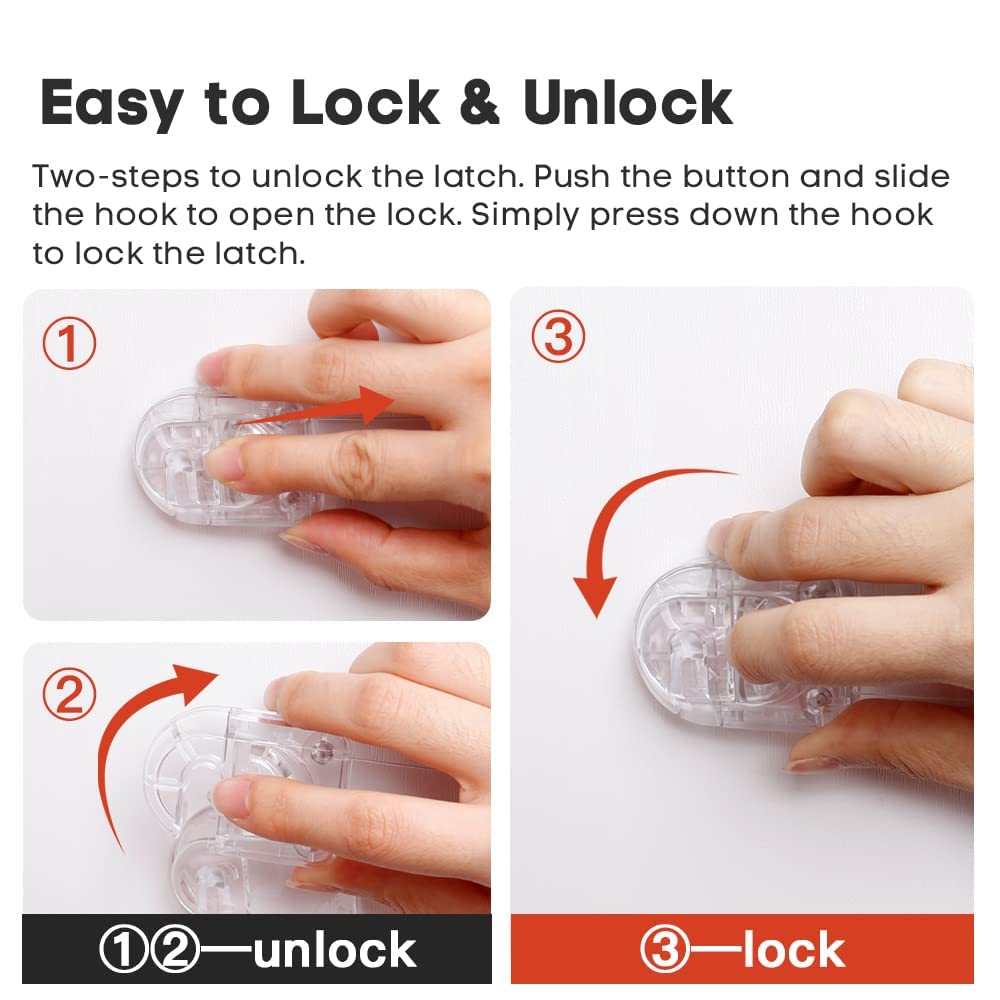 3 Pack Child Safety Locks, Childproof Strap Locks for Drawers, Fridges, Toilets, Cupboards, Ovens, Cabinets, Multi
