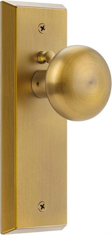 Antique Brass Vintage Privacy Door Knob with Lock Interior