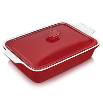 Blossom Casserole Dish With Lid, 3.8 Quart Casserole Dish for Oven, 9x13 Baking Pan with Handles, Large Casserole