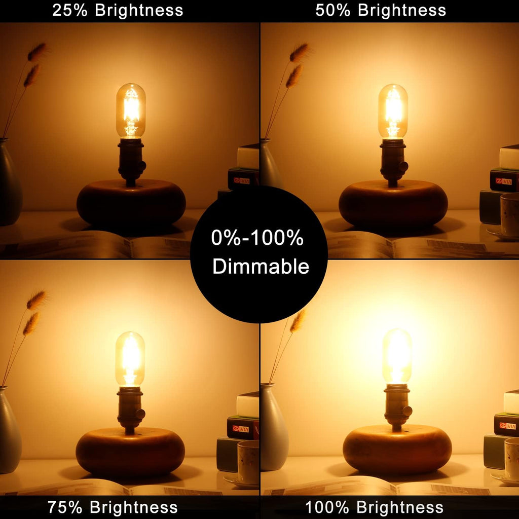 T45 E26 Led Bulb 60 watt,Dimmable,Amber Light Bulbs,2200K,6Pack