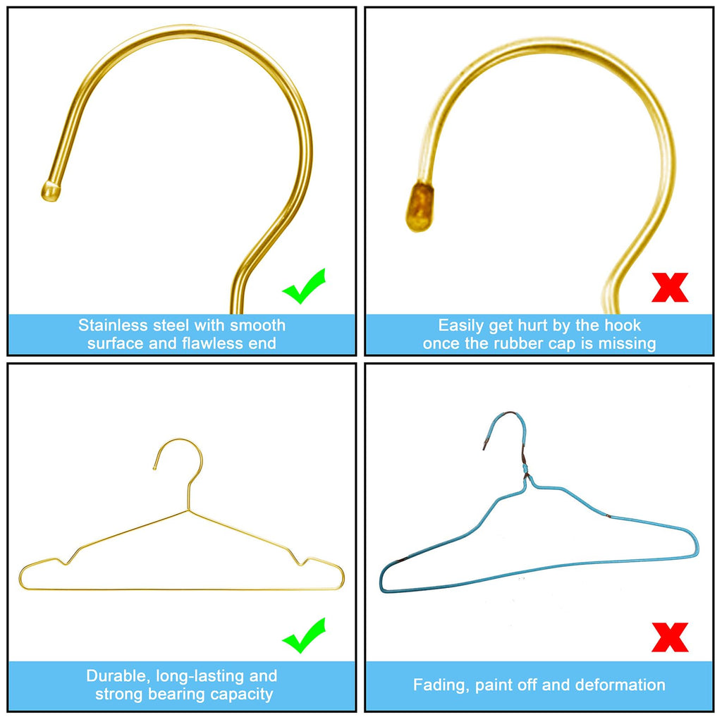 Clothes Hangers 50 Pack Coat Hangers Wire Hangars Bulk Metal Hanger Non Slip Heavy Duty Clothing Hangar Space Saving