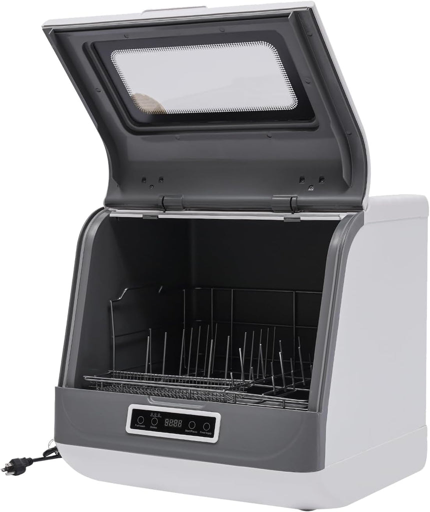 Portable Dishwasher,800W Countertop Stainless Steel Mini Dishwasher With 3 Washing Programs