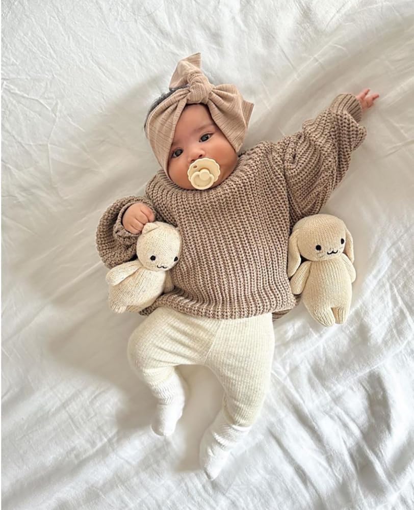 Toddler Unisex Cotton Knitted Sweater Warm Soild Pullover Top