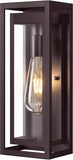 15" Large Oil Rubbed Bronze Outdoor Light Fixture, ORB Outdoor Sconces, Modern Waterproof Wall Lights with Clear Glass Shade for Front Door, Porch, Garage, 1 Pack A123-B0D9VRB8Z7