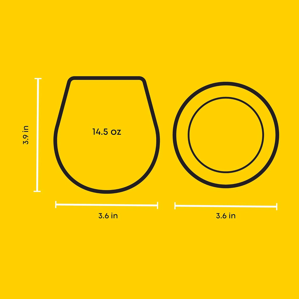 Spirits Stemless Wine Glasses for Red or White Wine (Set of 4)-15-Ounces
