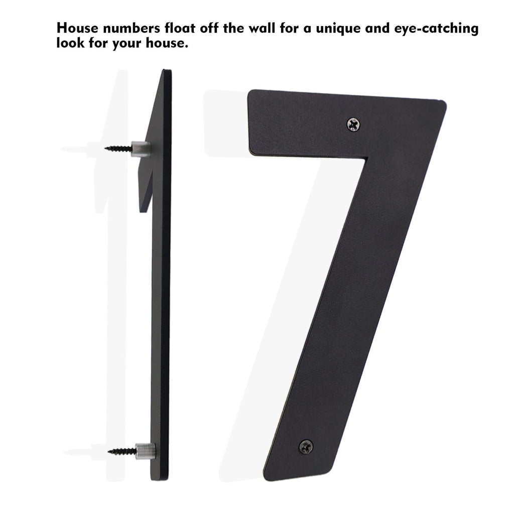 24" Floating House Numbers, Large Metal Address Number for Outside (8)