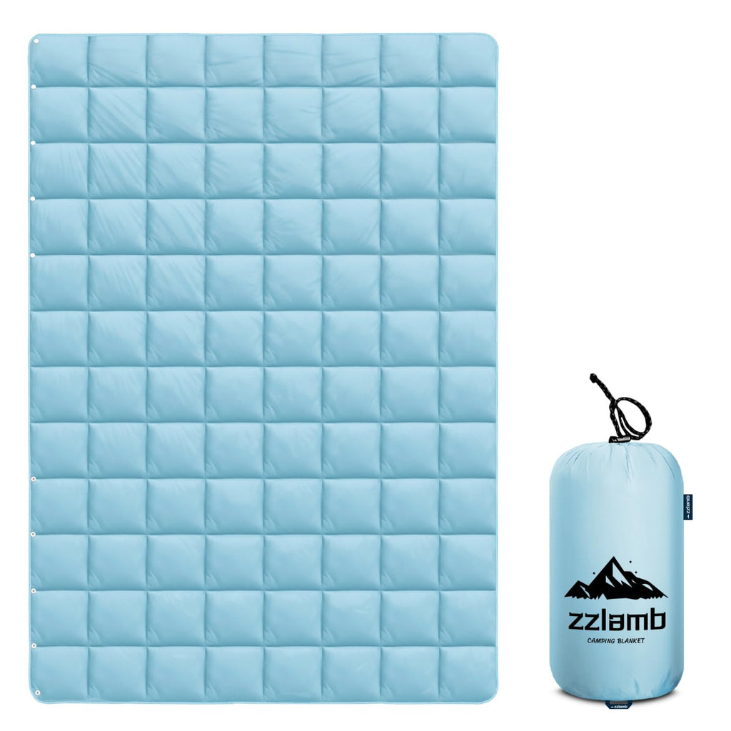 Camping Blanket for Adults Puffy Down Alternative Blue 52x75in