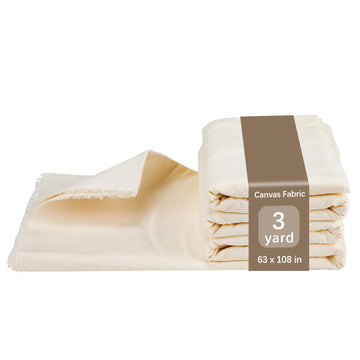 3 YD Canvas Fabric, Premium 10oz Natural Cotton Duck Canvas, 62 Inch Wide Heavy Sewing Material for Arts & Crafts