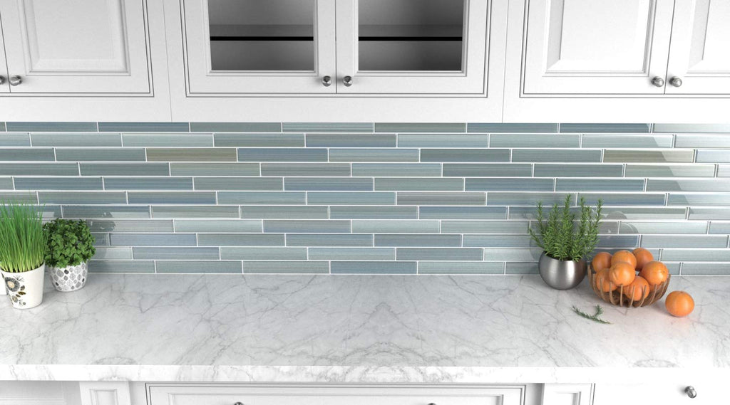 Wintermoss Glass Subway Tile Backsplash or Bathroom, 2x12