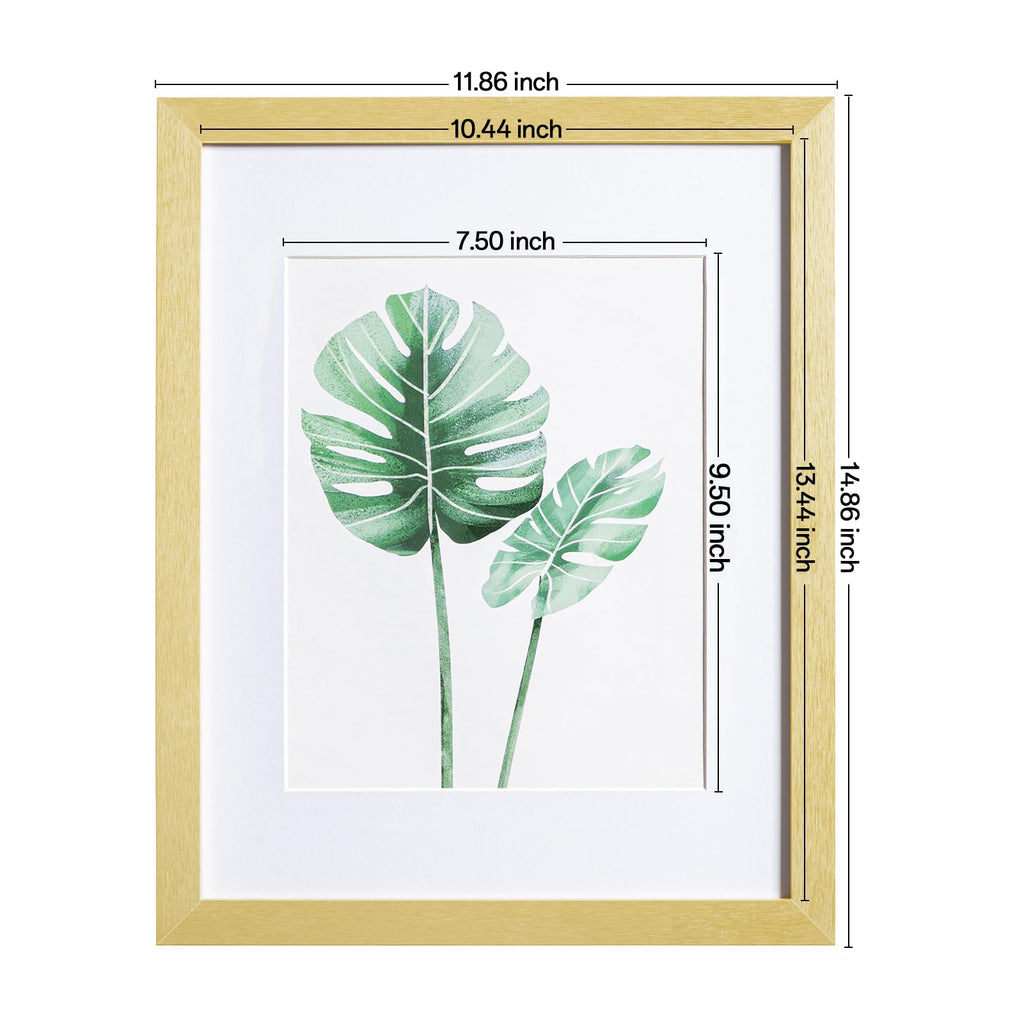 Picture Frames Set of 9, 11x14 in, Acrylic Cover, Gold