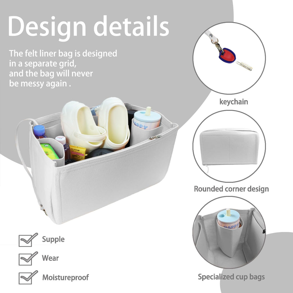 Beach Bag Accessories for bogg bag Large Purse Organizer Storage Bag for Bogg Bag Organizer divider Felt insert