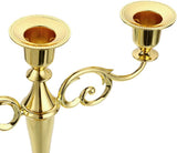 3 Arms Metal Candelabra Candlestick Silver European Elegant Candle Holder Candle StandHome Decoration (Golden Tone)