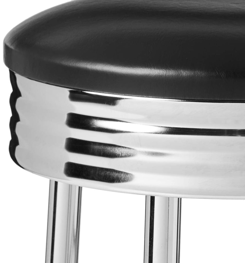 Mark Retro Barstool, Bar Height, Black And Chrome