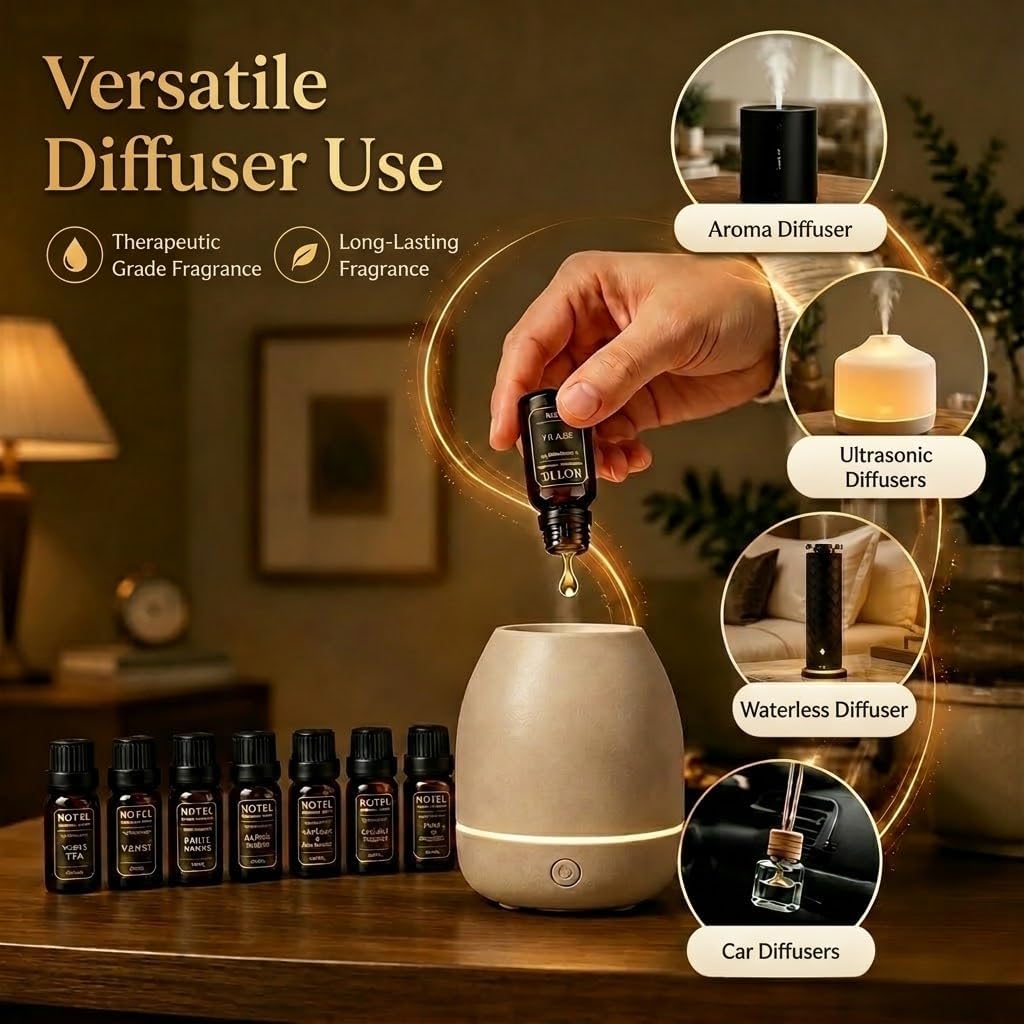 Hotel Diffuser Oil, Premium Fragrance Oil Collection Gift Set, 8 Pack - Set of 8