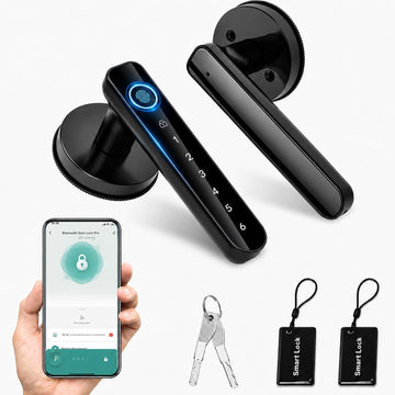 Fingerprint Door Knob Smart Lock with Keypad Biometric Keyless Entry Black