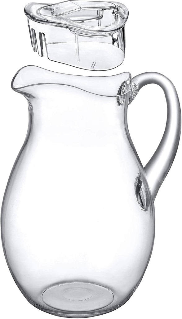 Bubbly - Plastic Pitcher (64 oz, 2 Quart), Clear Water Pitcher with Lid, Fridge Jug, BPA-Free, Shatter-Proof, Great