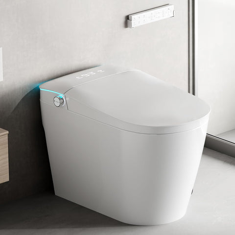 Smart Toilet with Bidet Built in, Bidet Toilet with Heated Seat and Night Light, One Piece Toilet for Bathroom