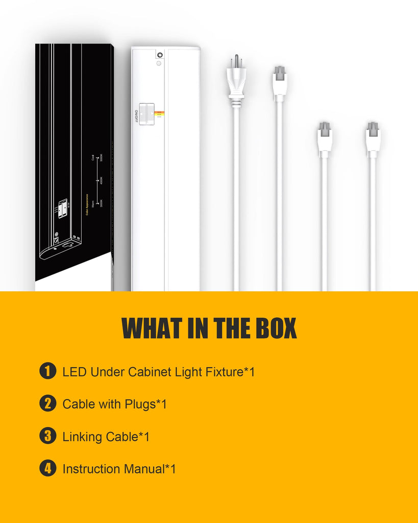 Under Cabinet Lighting Hardwired & Plug-in, 36 inch 3CCT Dimmable Linkable