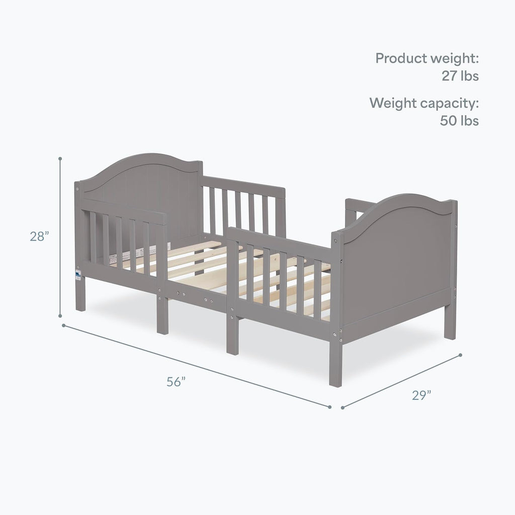 Portland 3-in-1 Convertible Toddler Bed, Converts to 2 Chairs & Table, Low Floor Design with 4 Safety Guard Rails
