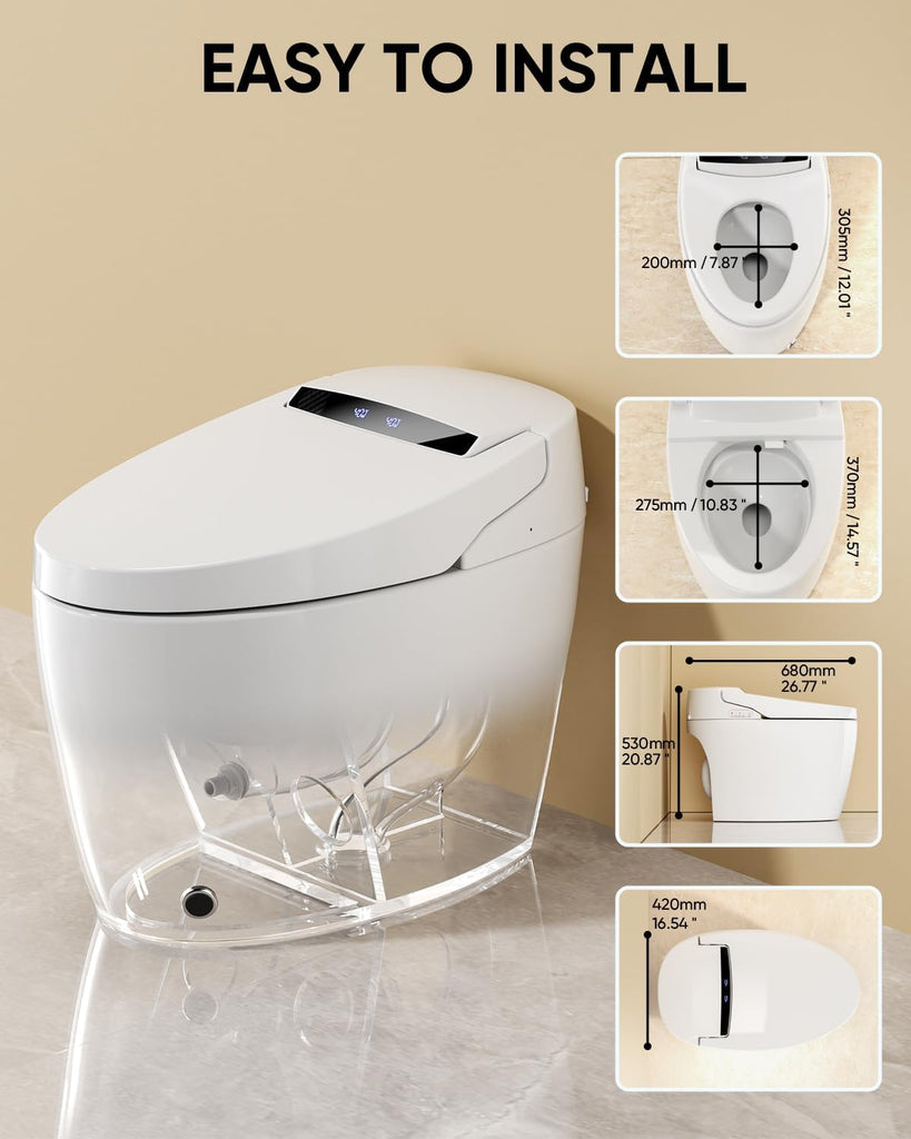 Smart Toilet with Warm Water Sprayer and Dryer