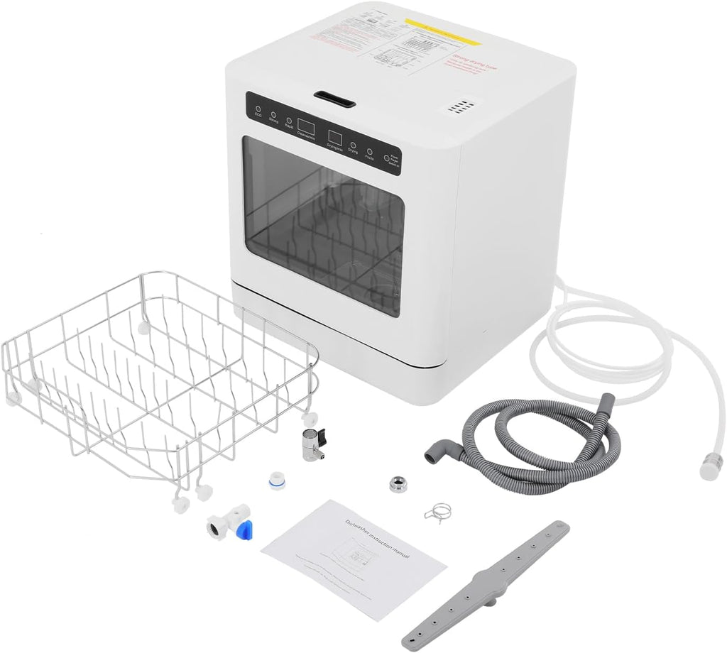 Countertop Dishwasher 800W Portable Mini Dishwasher 6.8L/1.8 Touch Controls Gallon Portable Dishwasher Countertop with