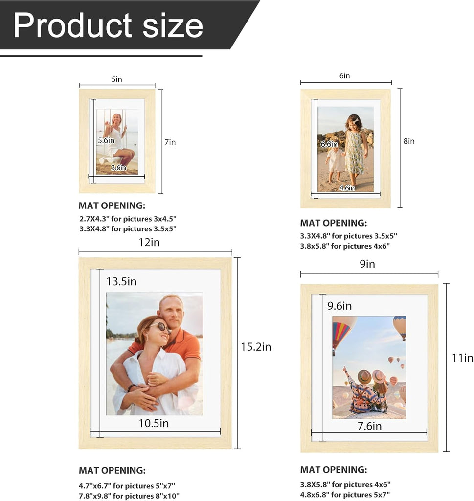 Picture Frame Set 12 Pack, Picture Frames Collage Wall Decor with Two 11x14, Two 8x10, Four 5x7, Four 4x6 for Wall