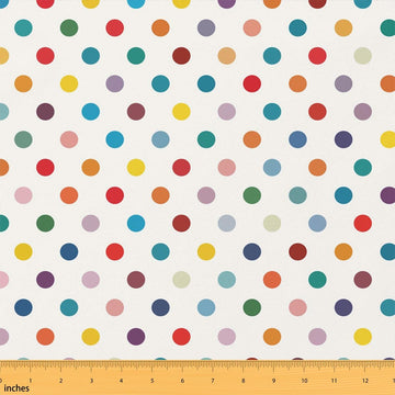 Rainbow Polka Dot Fabric by The Yard, Boho Watercolor Soft Polyester No Stretch Fabric for Sewing Lover, Abstract